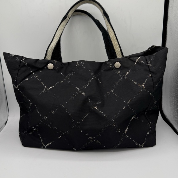 Chanel Travel Line Nylon Tote Bag – Authentic - Black/White – Very Good - Picture 1 of 16